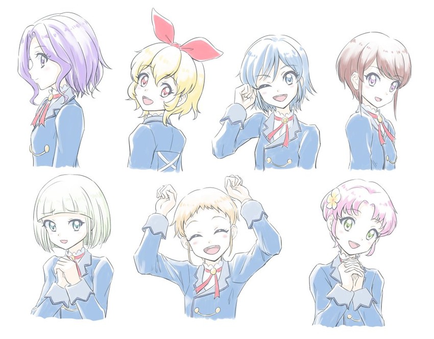 hoshimiya ichigo, kiriya aoi, todo yurika, shibuki ran, arisugawa otome, and 2 more (aikatsu!) drawn by piyotori