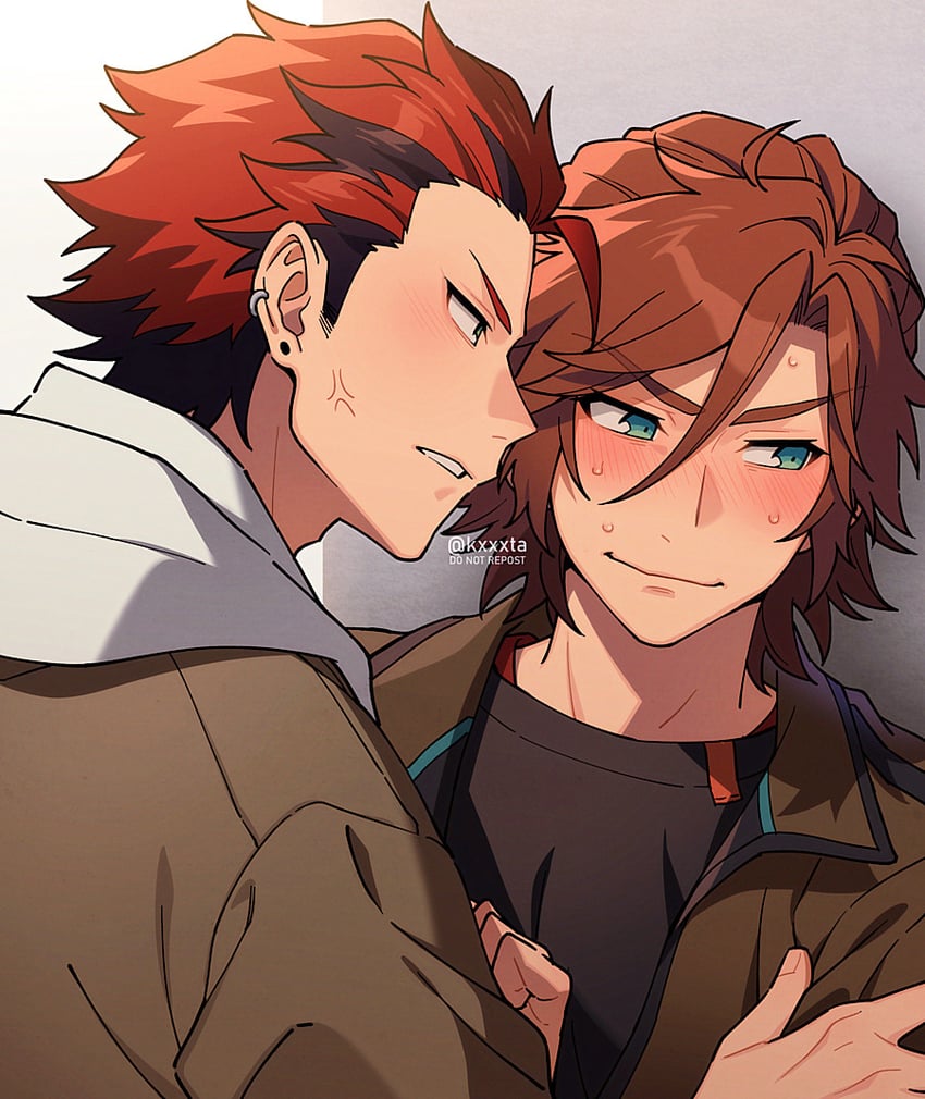 mikejima madara and kiryu kuro (ensemble stars!) drawn by kiri_futoshi