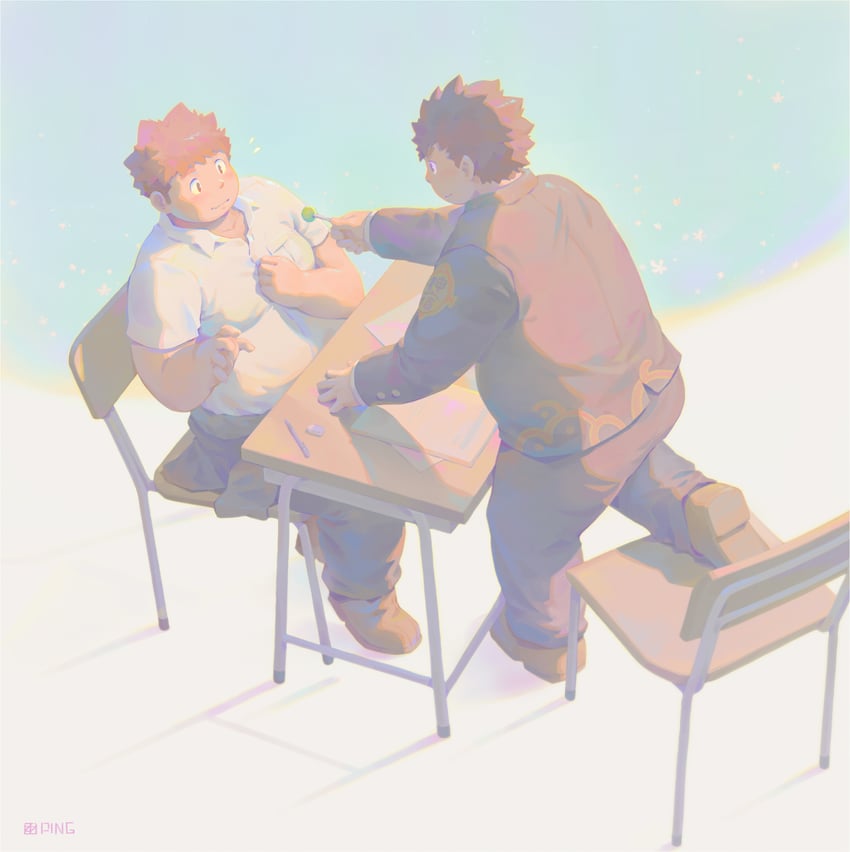 protagonist 5 and yakushimaru ryota (tokyo afterschool summoners) drawn by seamonsterping
