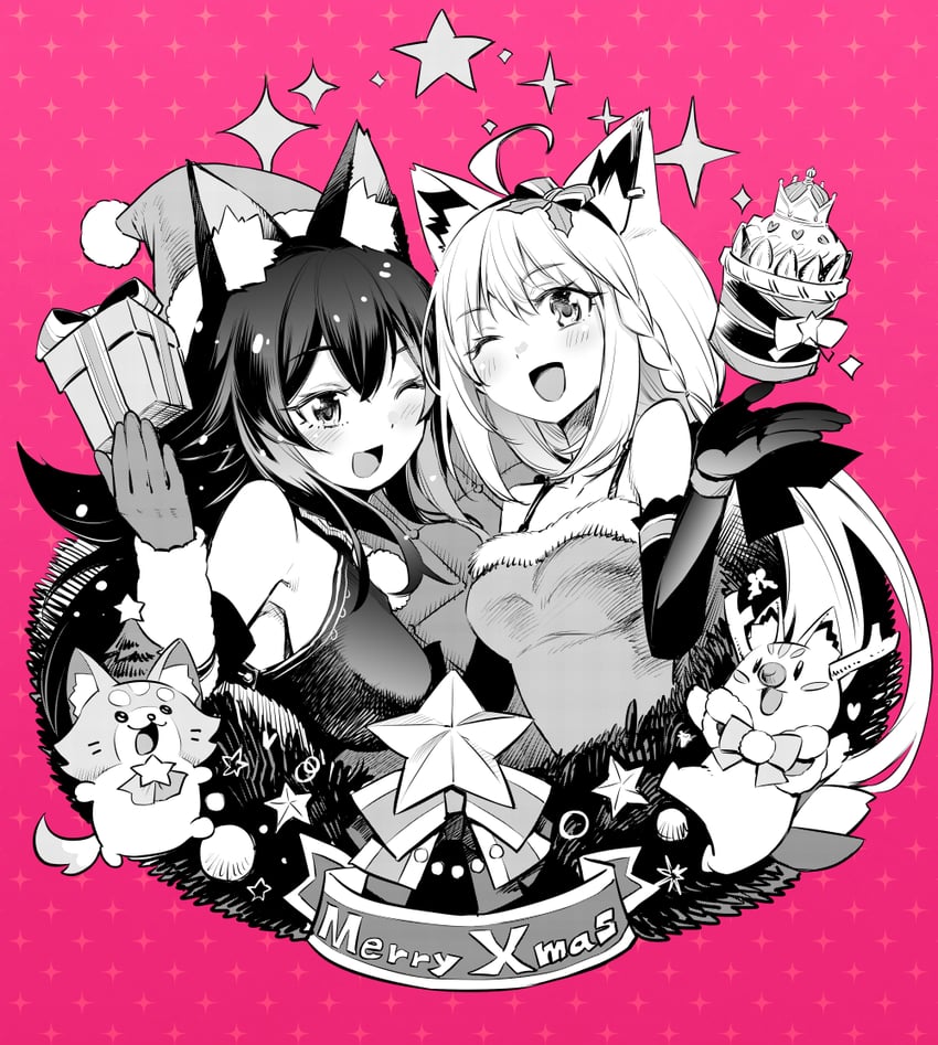 shirakami fubuki, ookami mio, sukonbu, and miofa (hololive) drawn by kurose_kousuke