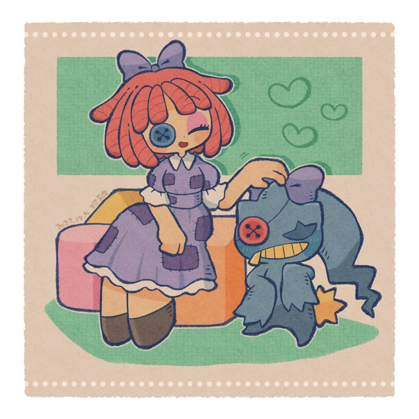 banette and ragatha (pokemon and 1 more) drawn by karin_(100100)