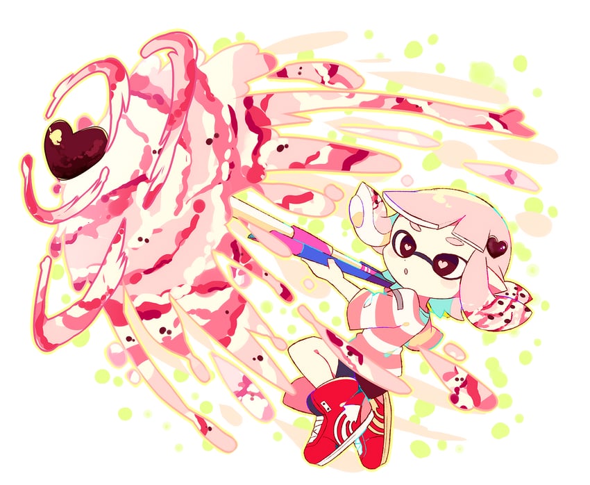 inkling player character and inkling girl (splatoon) drawn by whitedays