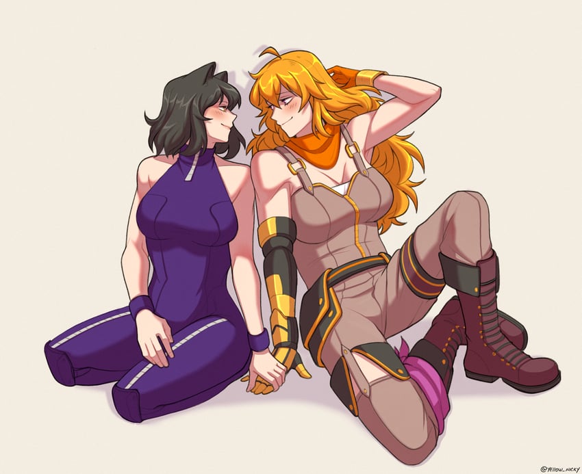 yang xiao long and blake belladonna (rwby) drawn by yellow_nicky