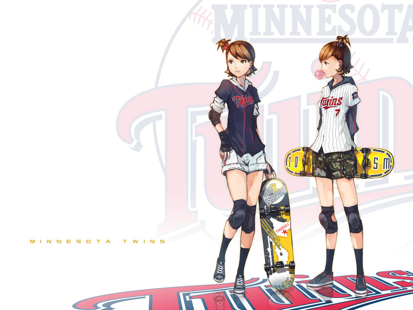 futami mami, futami ami, and joe mauer (idolmaster and 2 more) drawn by ekao