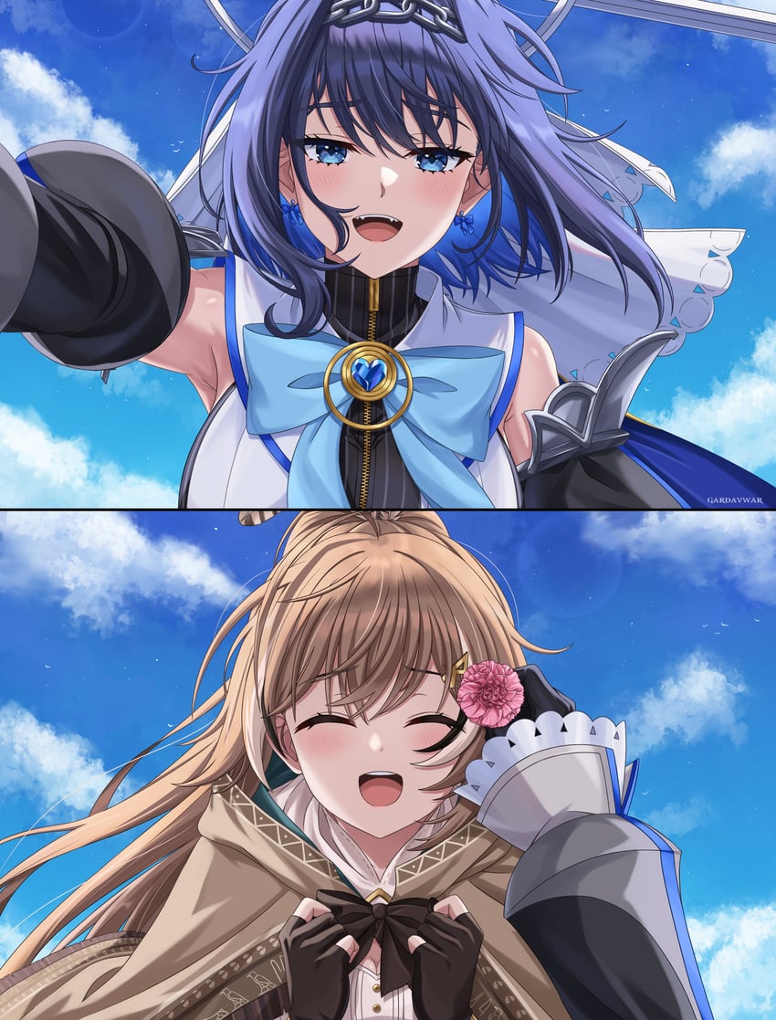 ouro kronii and nanashi mumei (hololive and 1 more) drawn by gardavwar