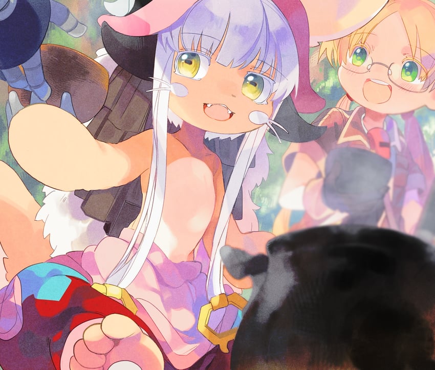 nanachi, reg, and riko (made in abyss) drawn by chachi_(azuzu)