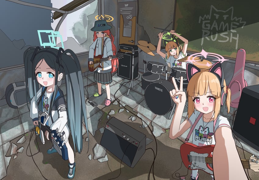 aris, momoi, midori, and yuzu (blue archive) drawn by dsfr