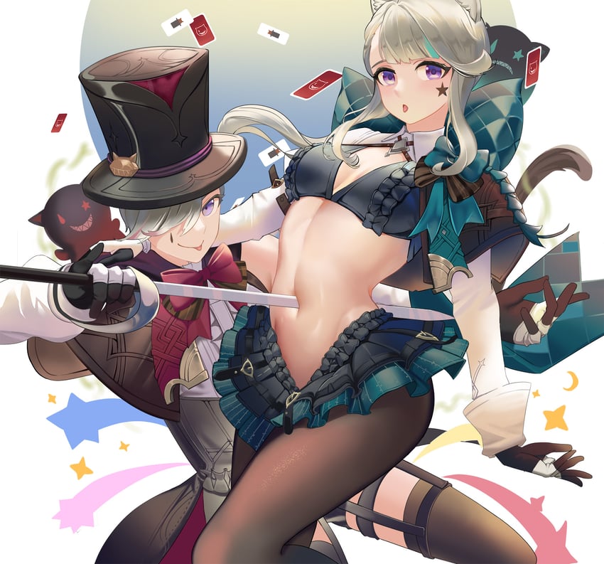 lynette and lyney (genshin impact) drawn by liangzi_tai_hongcha
