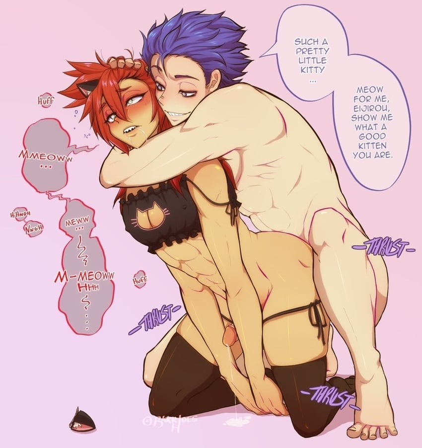kirishima eijiro and shinso hitoshi (boku no hero academia) drawn by bkkrhoes