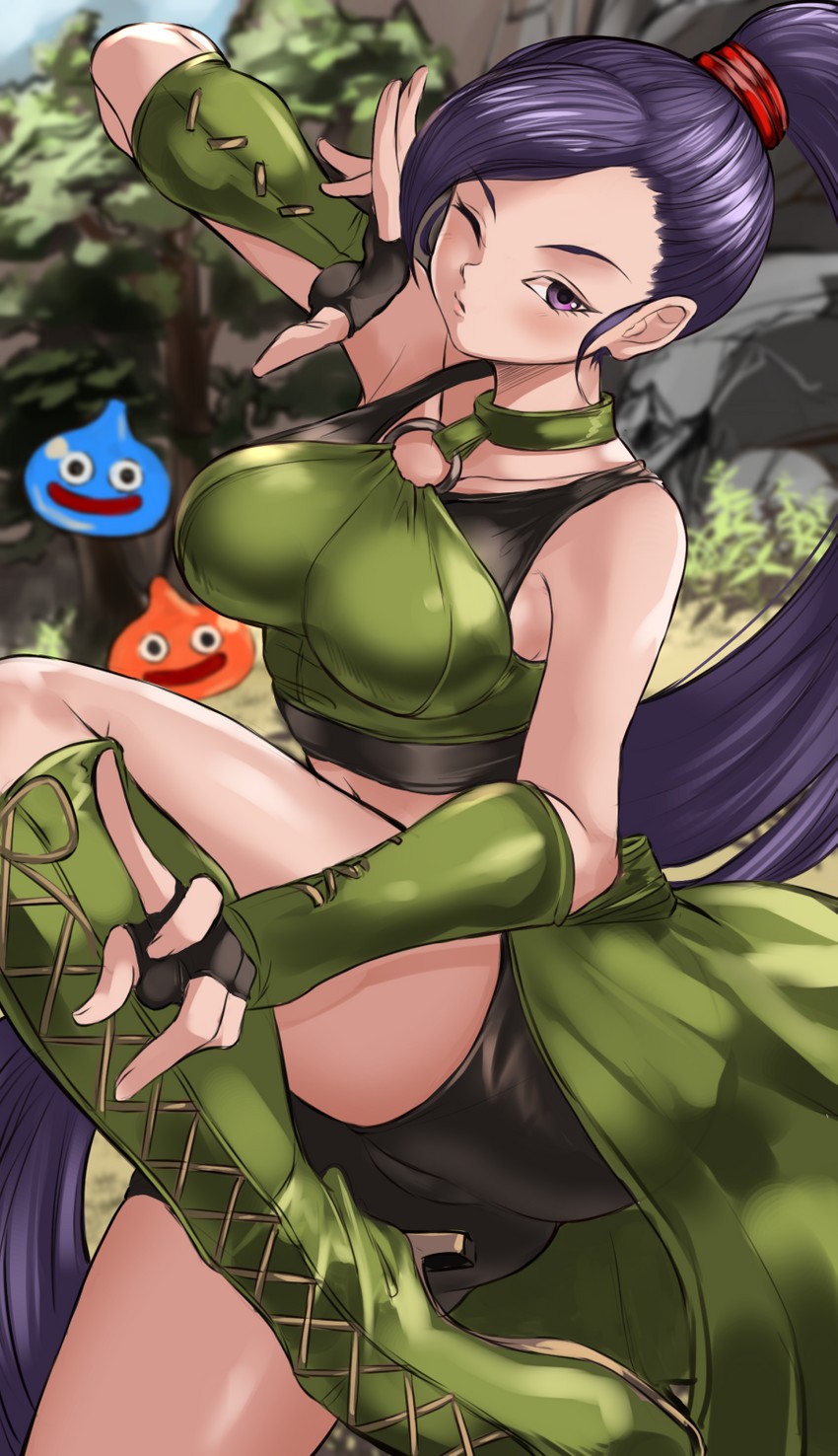 slime and martina (dragon quest and 1 more) drawn by maou_(maoudaisukiya)