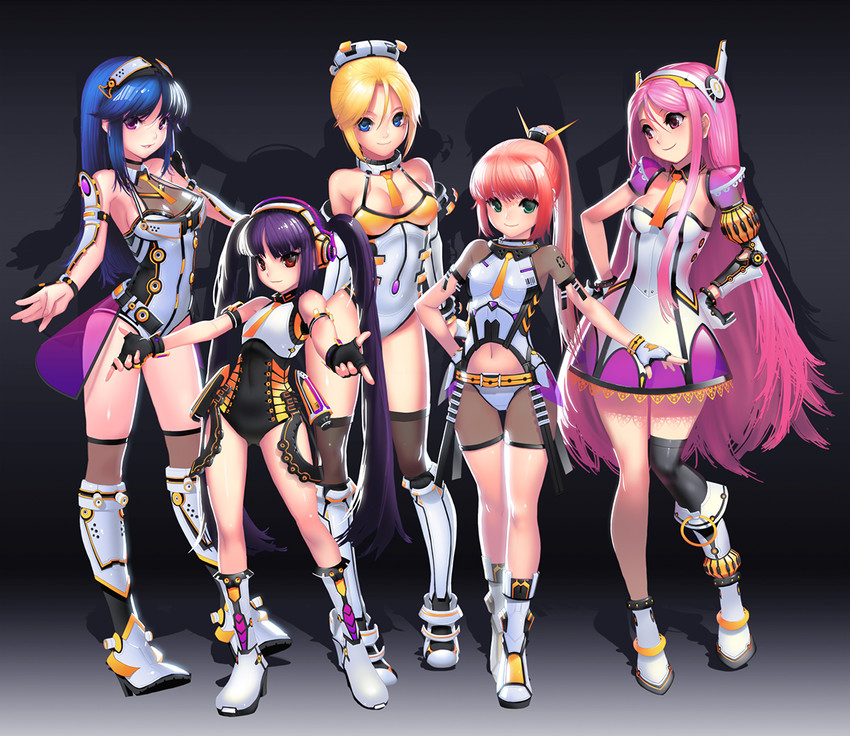 kooh, arin, hana, lucia, and cecilia (pangya) drawn by kamdia