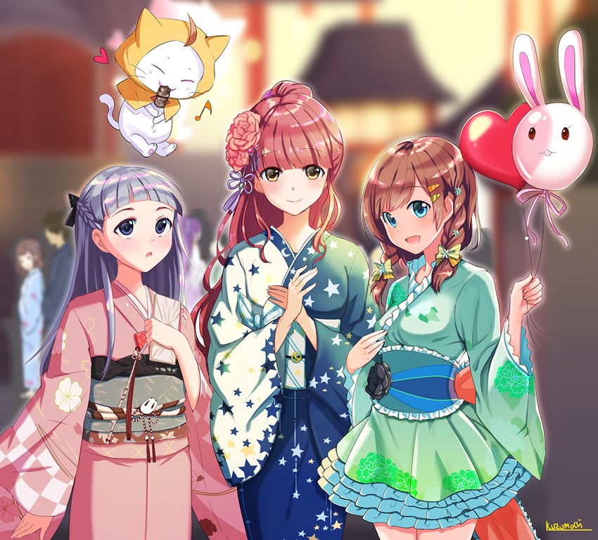 nikki, momo, bobo, and kimi (nikki and 1 more) drawn by kuzumochi_(kuzumochiya)
