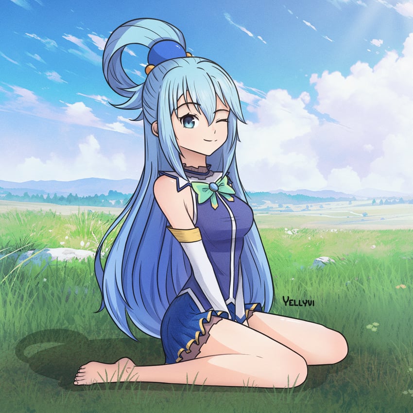 aqua (kono subarashii sekai ni shukufuku wo!) drawn by yellyvi