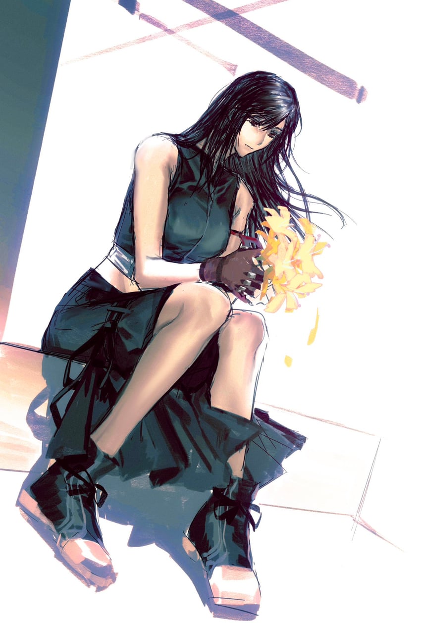 tifa lockhart (final fantasy and 2 more) drawn by moyanwxy