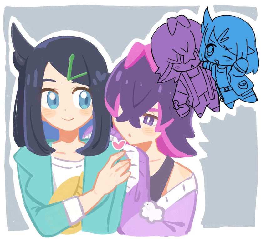 liko and dot (pokemon and 1 more) drawn by han0579