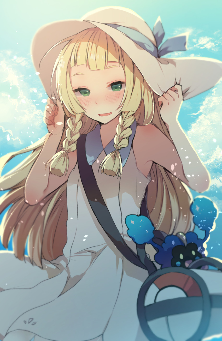 lillie and cosmog (pokemon and 1 more) drawn by ikeuchi_tanuma