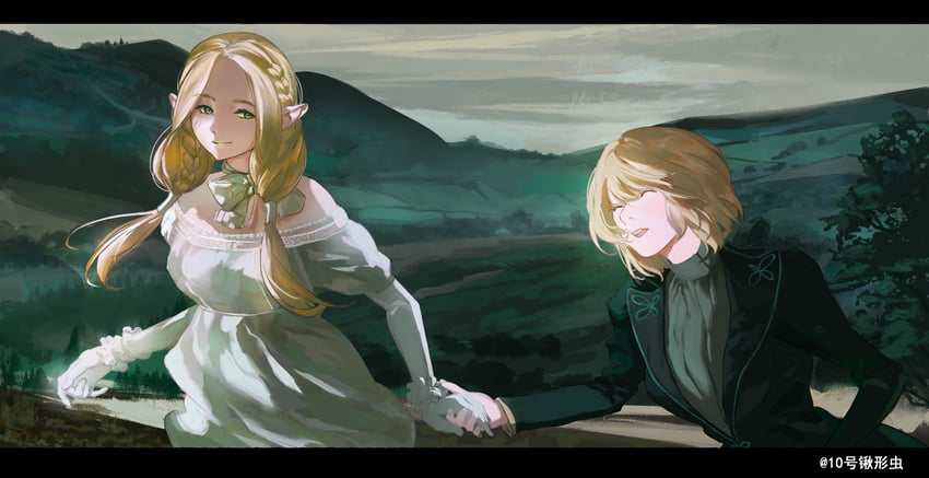 marcille donato and falin touden (dungeon meshi) drawn by droop_(lofter)