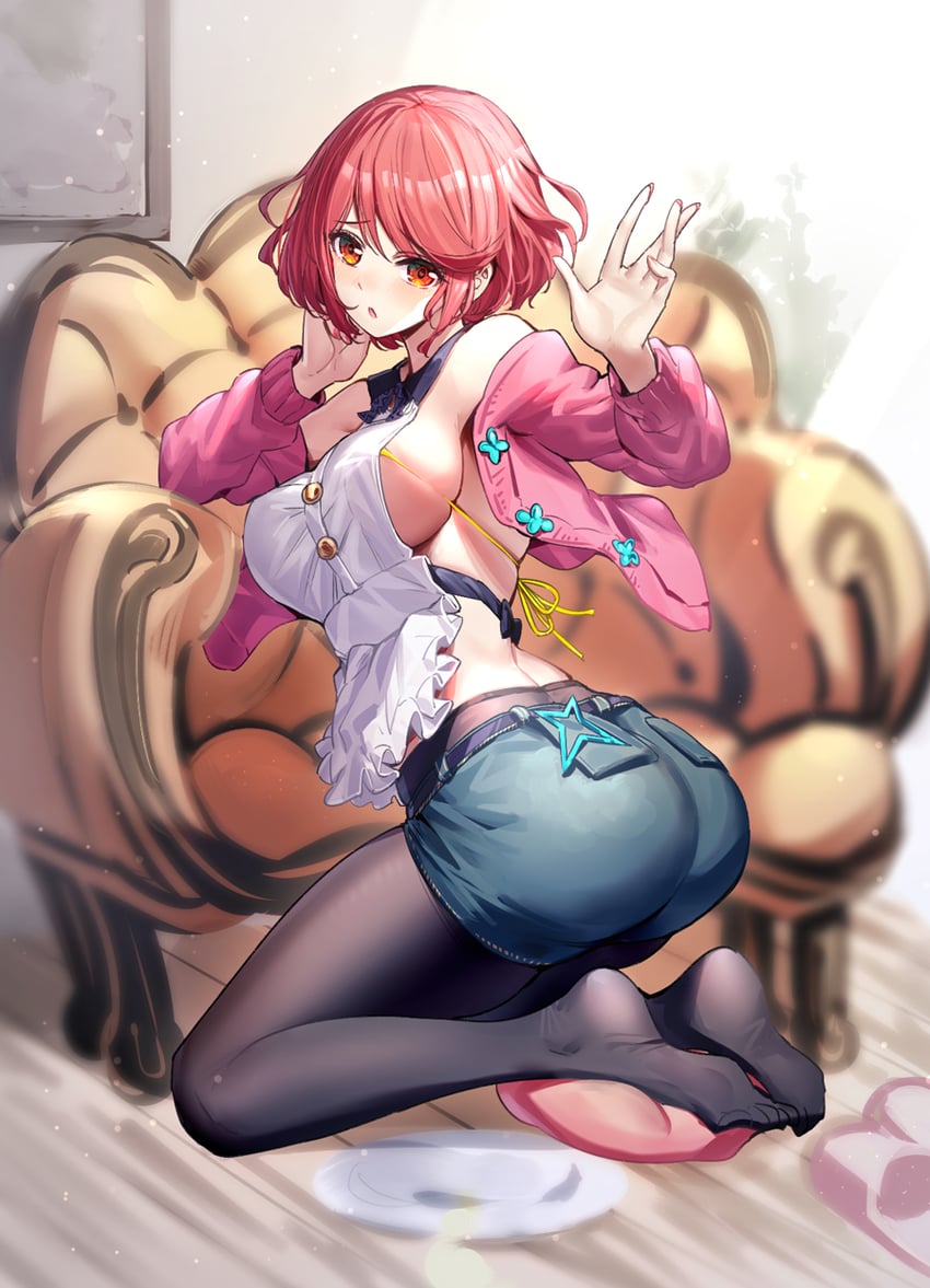 pyra (xenoblade chronicles and 1 more) drawn by ririko_(zhuoyandesailaer)