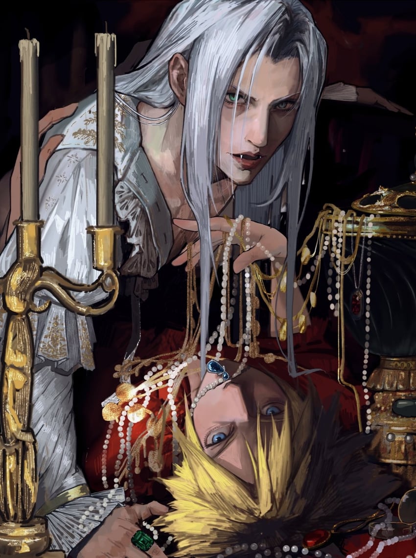 cloud strife and sephiroth (final fantasy and 1 more) drawn by sapulaisimie