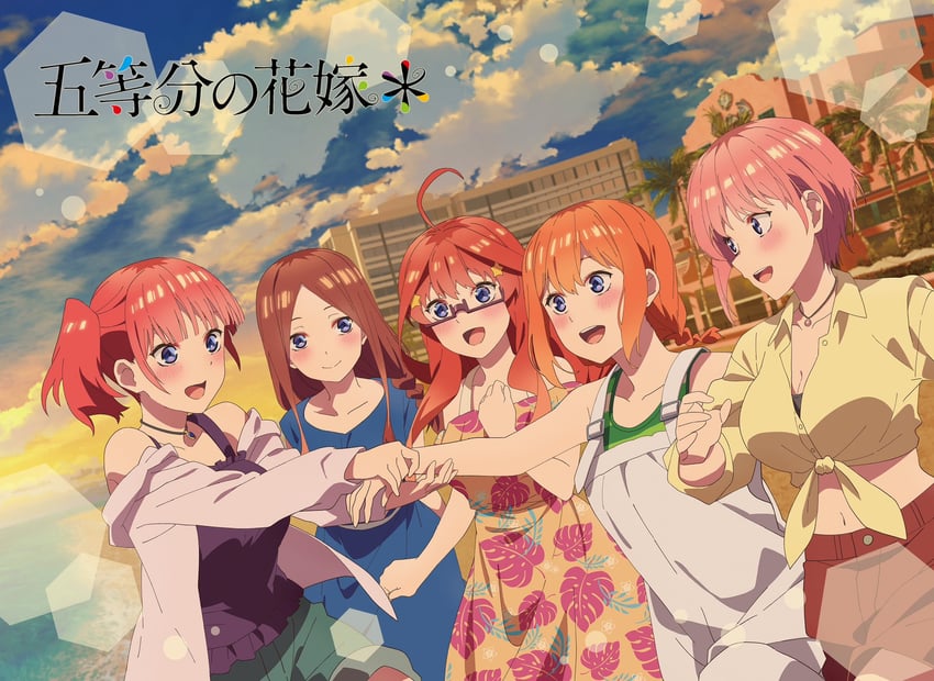 nakano nino, nakano miku, nakano yotsuba, nakano itsuki, and nakano ichika (go-toubun no hanayome)