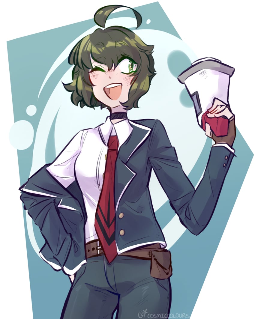 naegi komaru (danganronpa and 1 more) drawn by parucafe