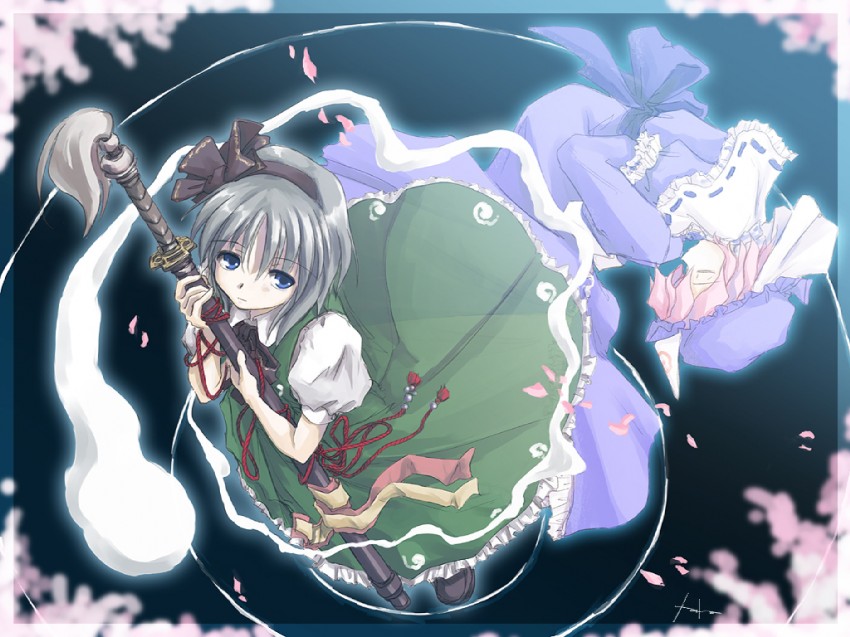 konpaku youmu and saigyouji yuyuko (touhou) drawn by akiyama_nenehisa