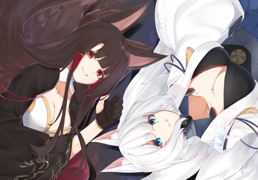 kaga and akagi (azur lane) drawn by karla_(kimidori3)