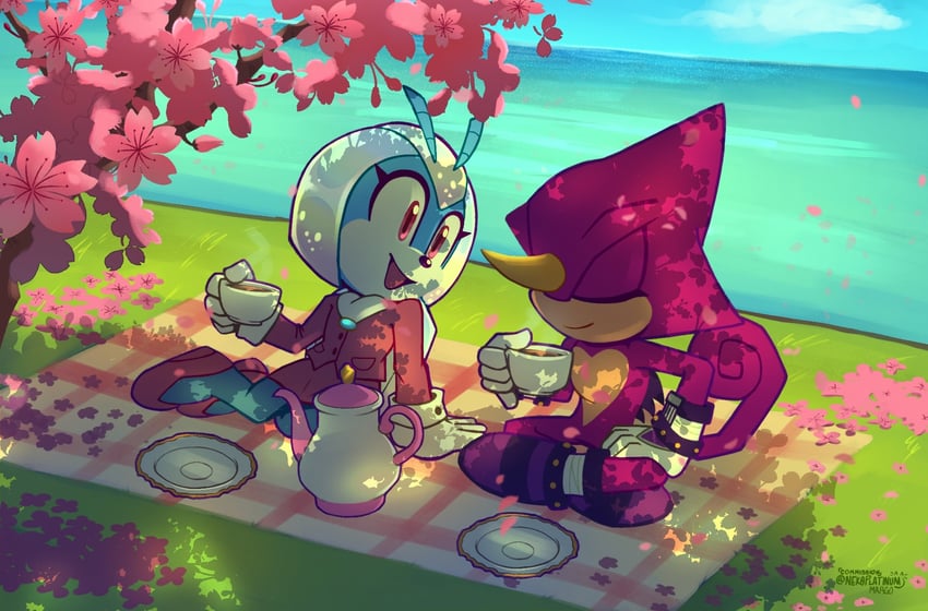 espio the chameleon and jewel the beetle (sonic) drawn by nek0platinum