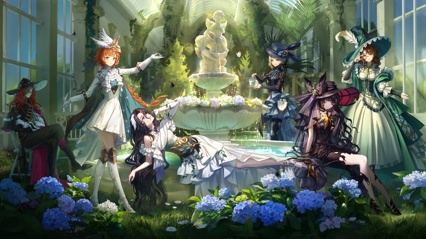 vertin, sonetto, isolde, kakania, willow, and 1 more (reverse:1999) drawn by qinghong_zaoshu