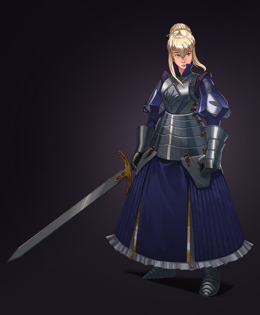 artoria pendragon and saber (fate and 1 more) drawn by thunderpowered