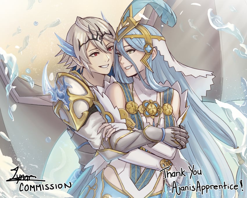 azura and male corrin (fire emblem and 2 more) drawn by lynarc