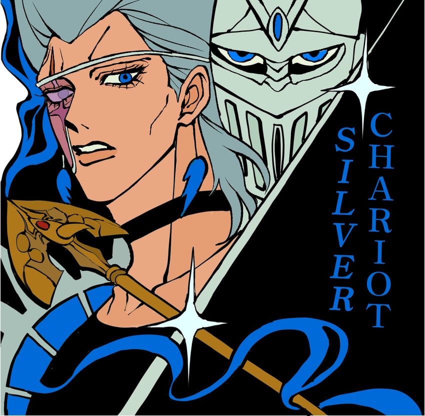 jean pierre polnareff and silver chariot (jojo no kimyou na bouken and 1 more) drawn by clamchowder55