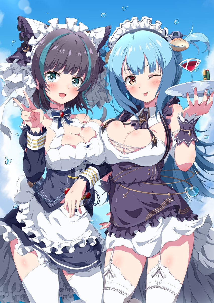 cheshire and neptune (azur lane) drawn by eggman_(ni_tamagoex)