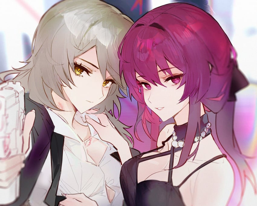 trailblazer, stelle, and kafka (honkai and 1 more) drawn by stlll3314