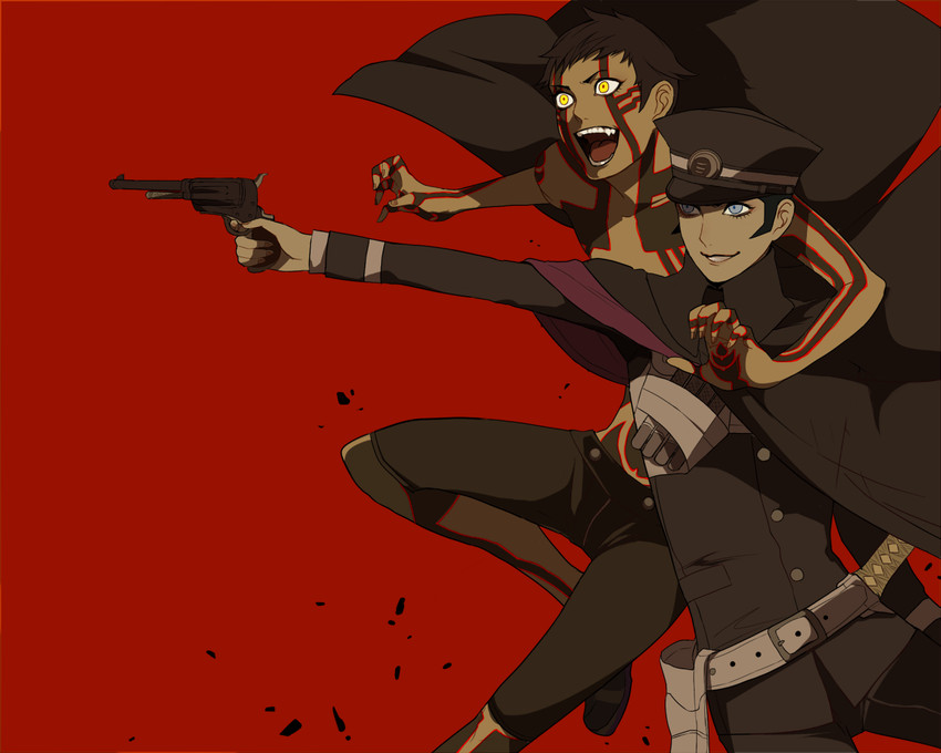 demi-fiend and kuzunoha raidou (shin megami tensei and 2 more) drawn by shirano