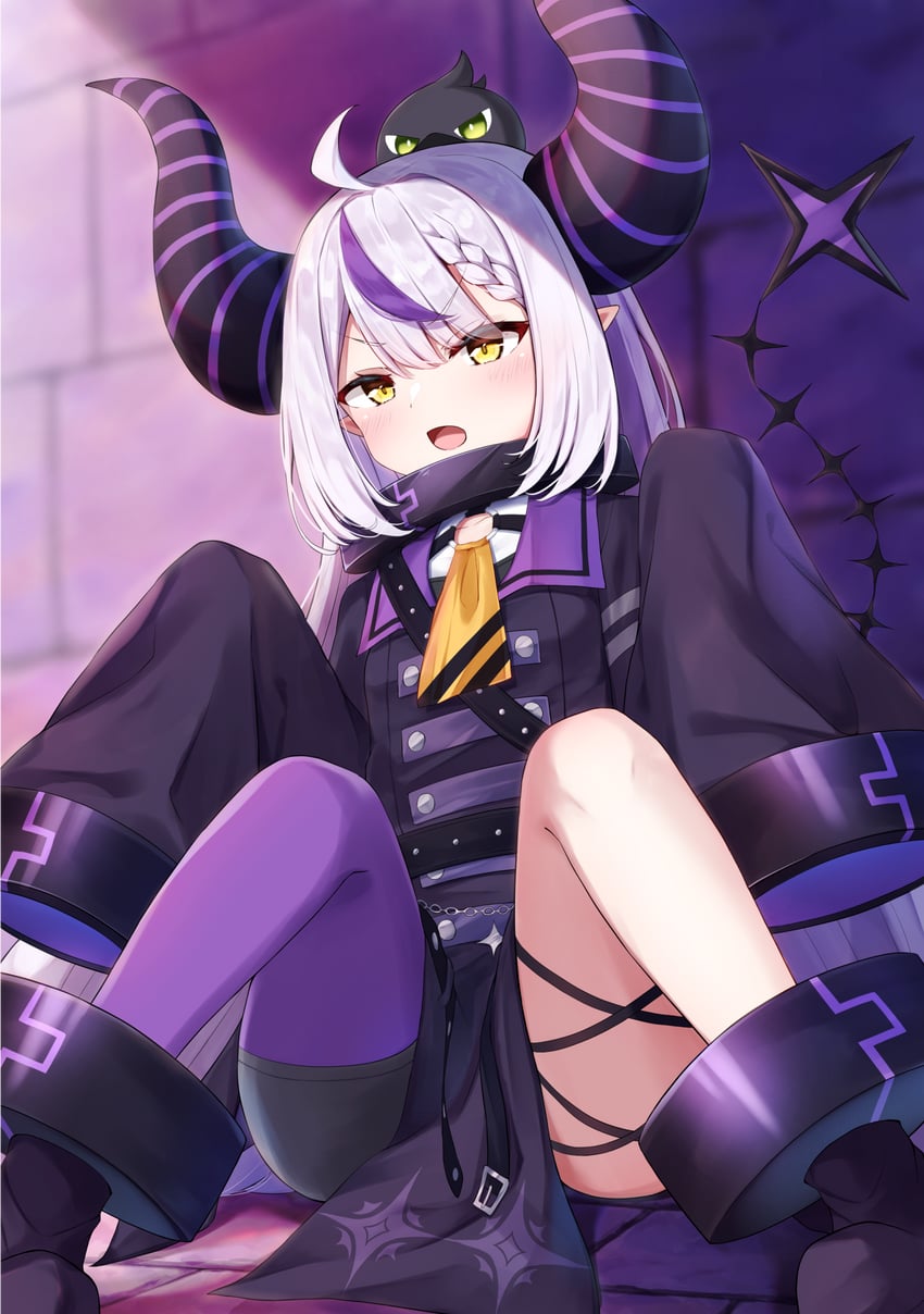 la+ darknesss and crow (hololive) drawn by shishou_(doragyurosu)