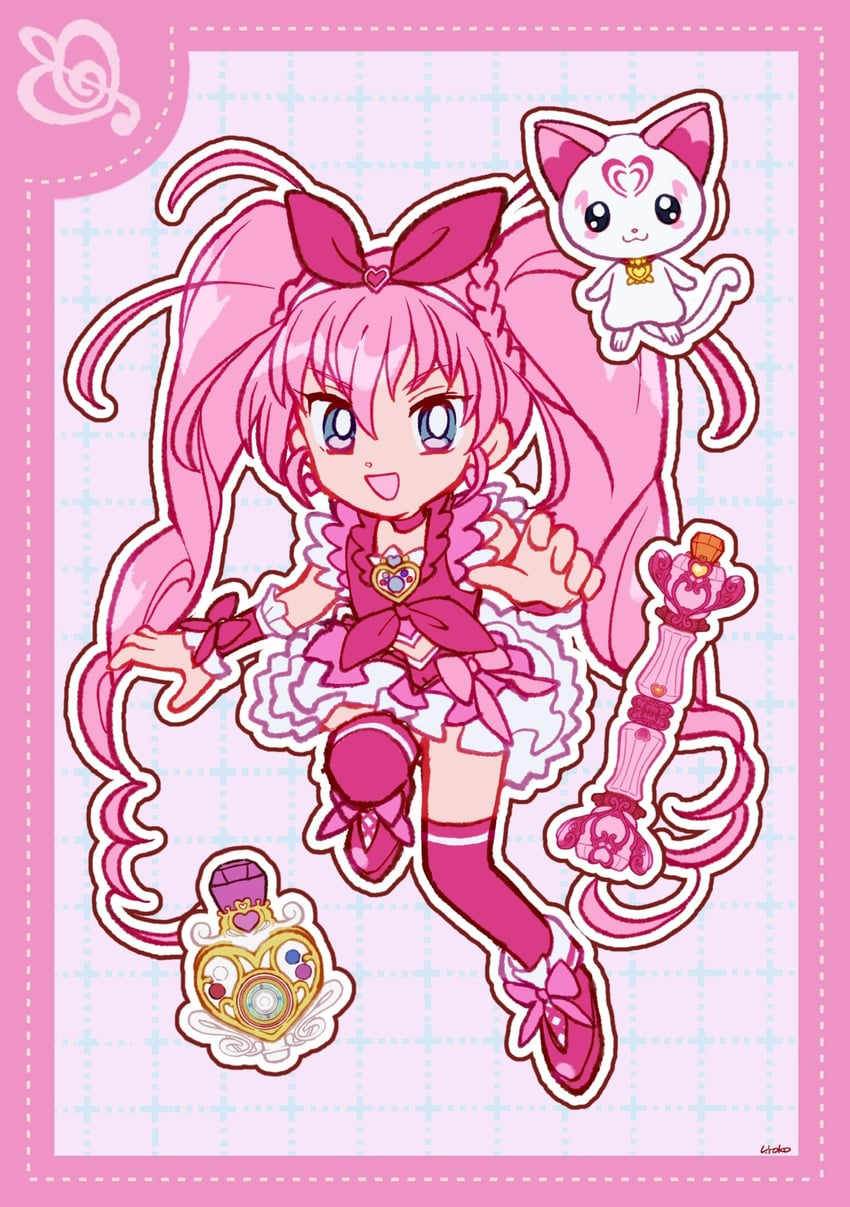 houjou hibiki, cure melody, and hummy (precure and 1 more) drawn by uwded_207