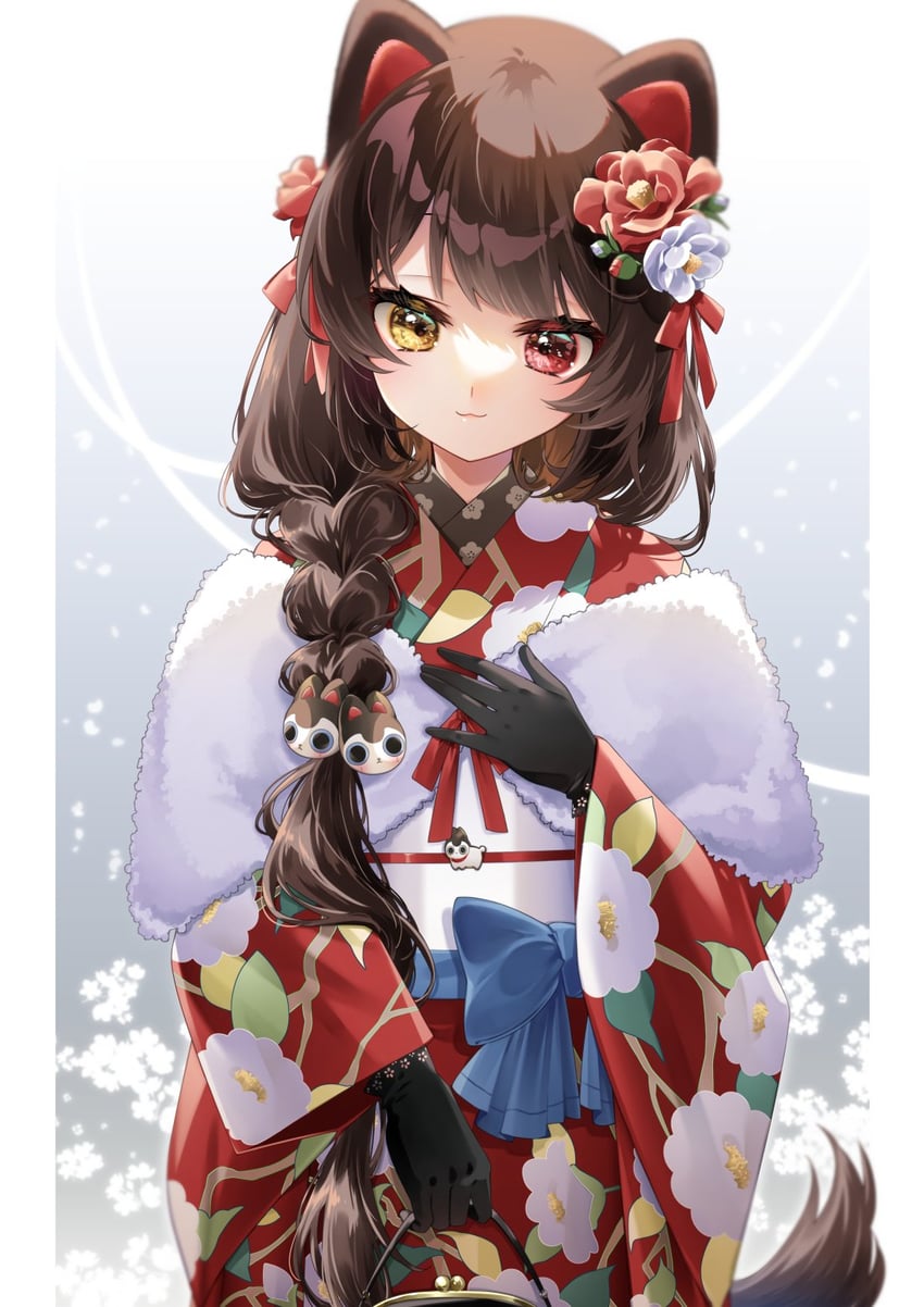inui toko and inui (nijisanji) drawn by biwa_ton10 and toko