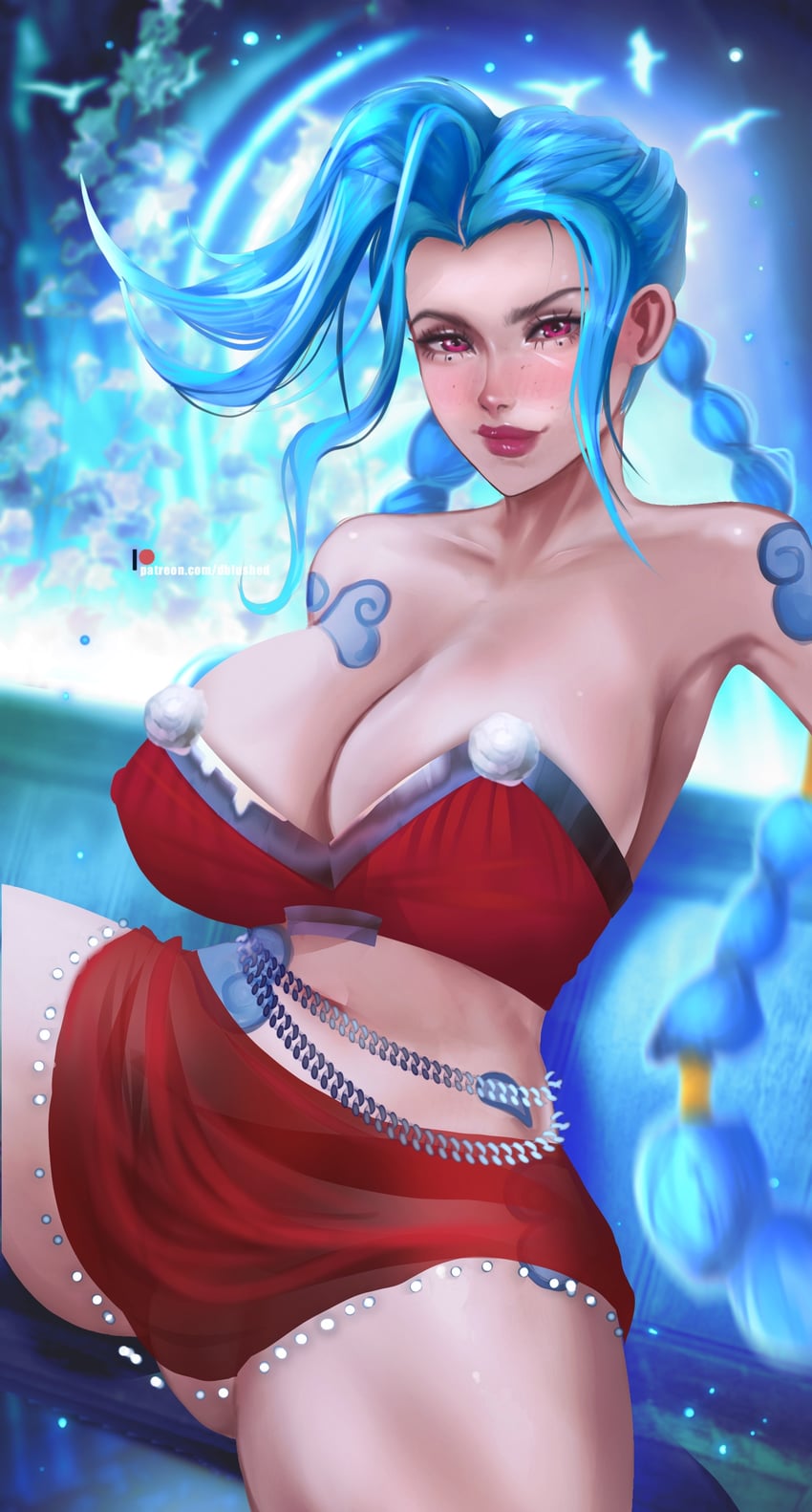 jinx (league of legends) drawn by blushed_arts