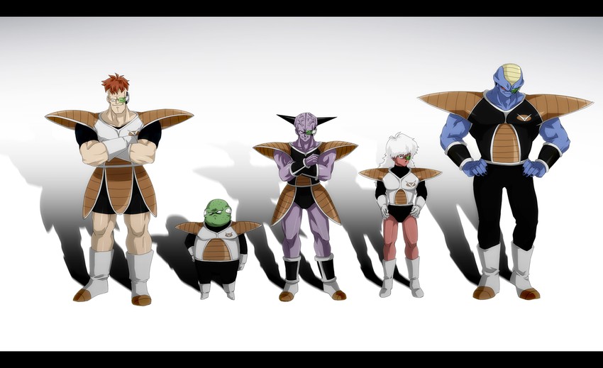 captain ginyu, jeice, burter, ginyu force, recoome, and 1 more (dragon ball and 1 more) drawn by tansan_otoko