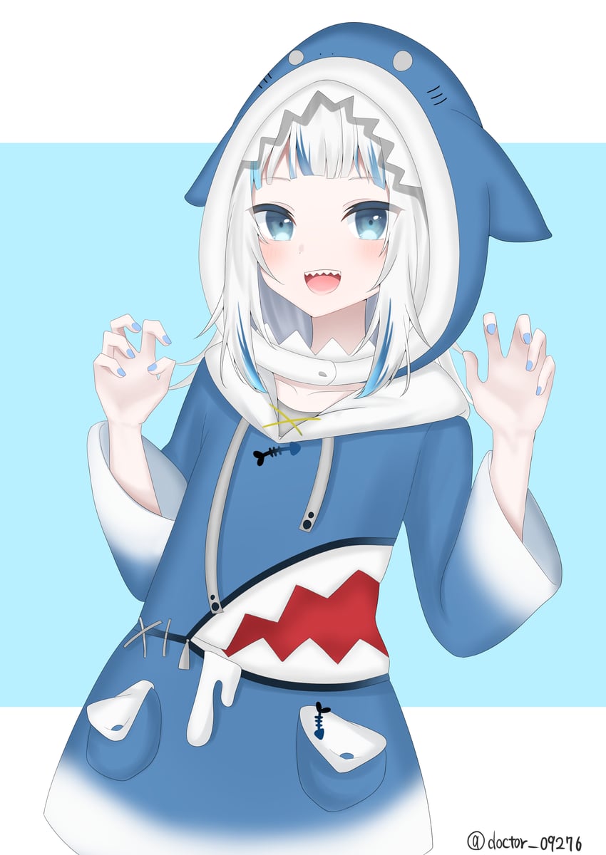 gawr gura (hololive and 1 more) drawn by doctor_0927