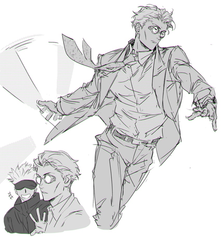 gojou satoru and nanami kento (jujutsu kaisen) drawn by yarr