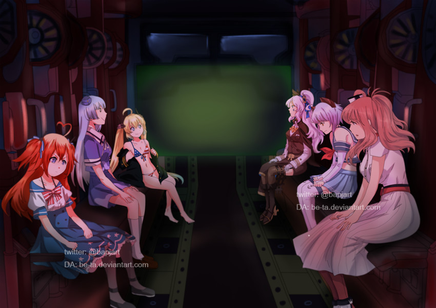saratoga, quincy, atlanta, albacore, washington, and 1 more (kantai collection and 3 more) drawn by beta_(joutarou)