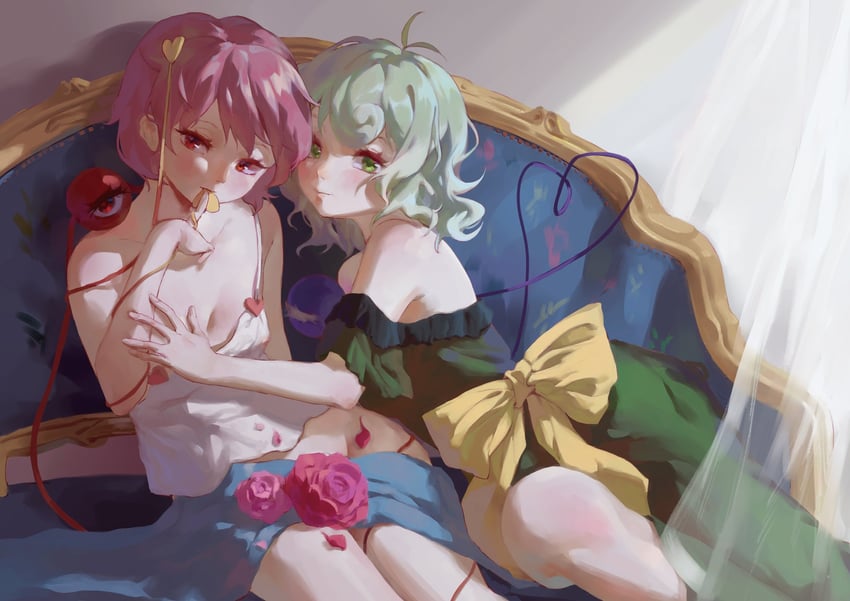 komeiji koishi and komeiji satori (touhou) drawn by guozimiao