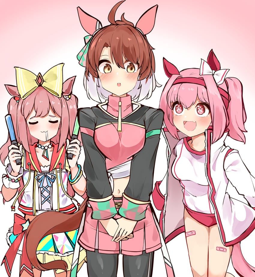haru urara, agnes digital, and dantsu flame (umamusume) drawn by shi_(kamokamo910)