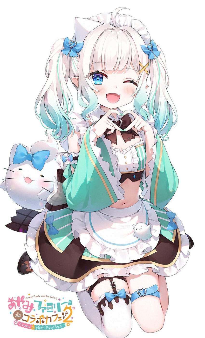 mint fantome and wisps (indie virtual youtuber) drawn by ayamy