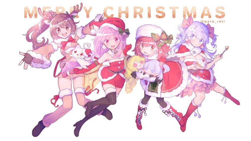 tamaki iroha, yui tsuruno, minami rena, togame momoko, akino kaede, and 1 more (mahou shoujo madoka magica and 1 more) drawn by serizawa_serizane