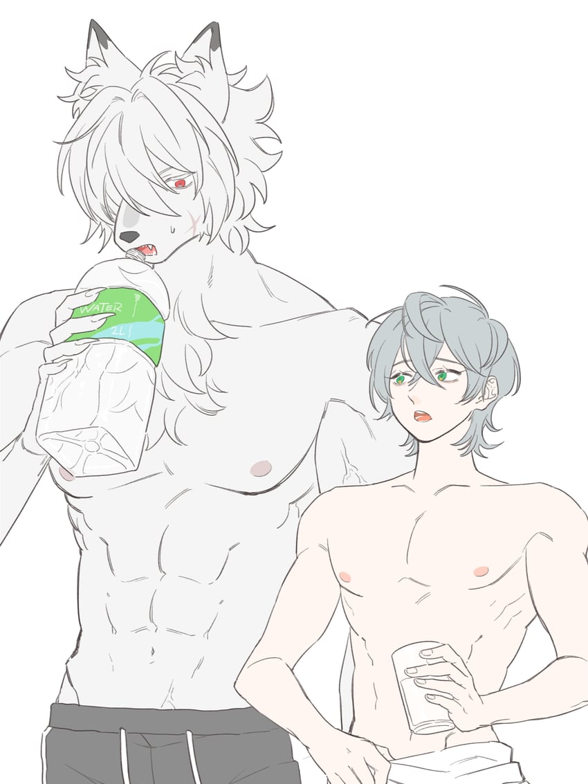 wise and von lycaon (zenless zone zero) drawn by babsot_zzz000