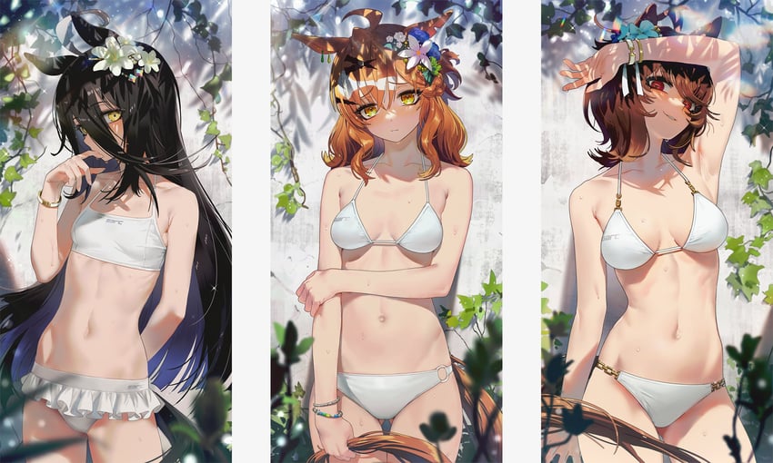 agnes tachyon, manhattan cafe, and jungle pocket (umamusume) drawn by sarcophage