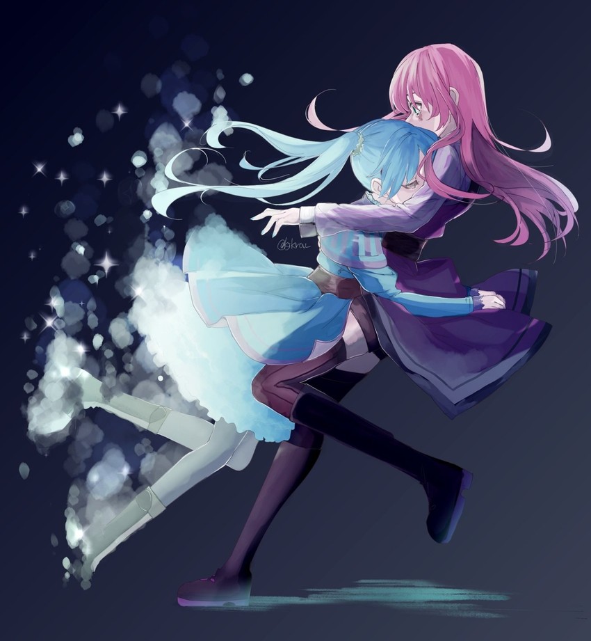 hatsune miku and megurine luka (vocaloid and 1 more) drawn by lady-ichiko